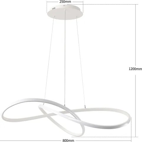 Brilagi - LED dimabil lustră pe cablu INFINITY LED/80W/230V 80x80 cm albă + telecomandă