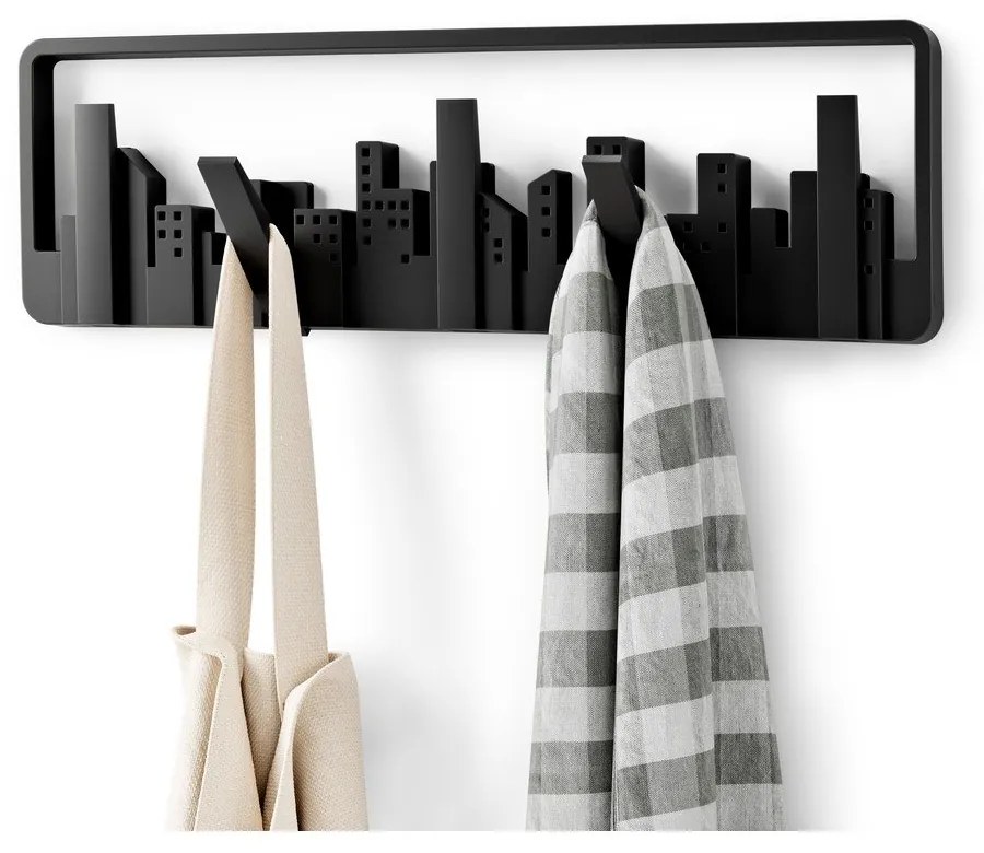 Cuier de perete negru din plastic Skyline – Umbra