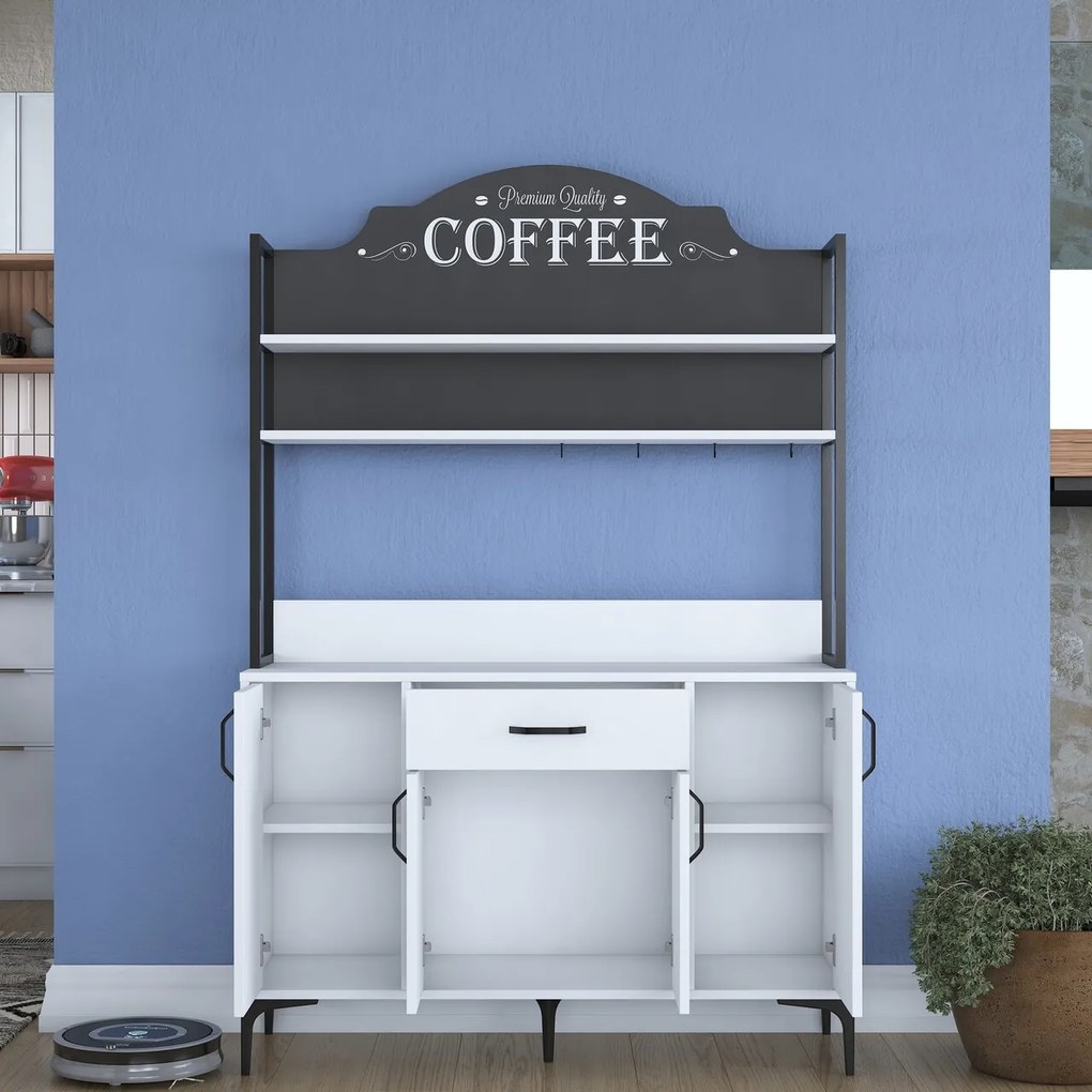 Dulap multifunctional, Hanah Home, JE130, 120x183.6x40 cm, Alb