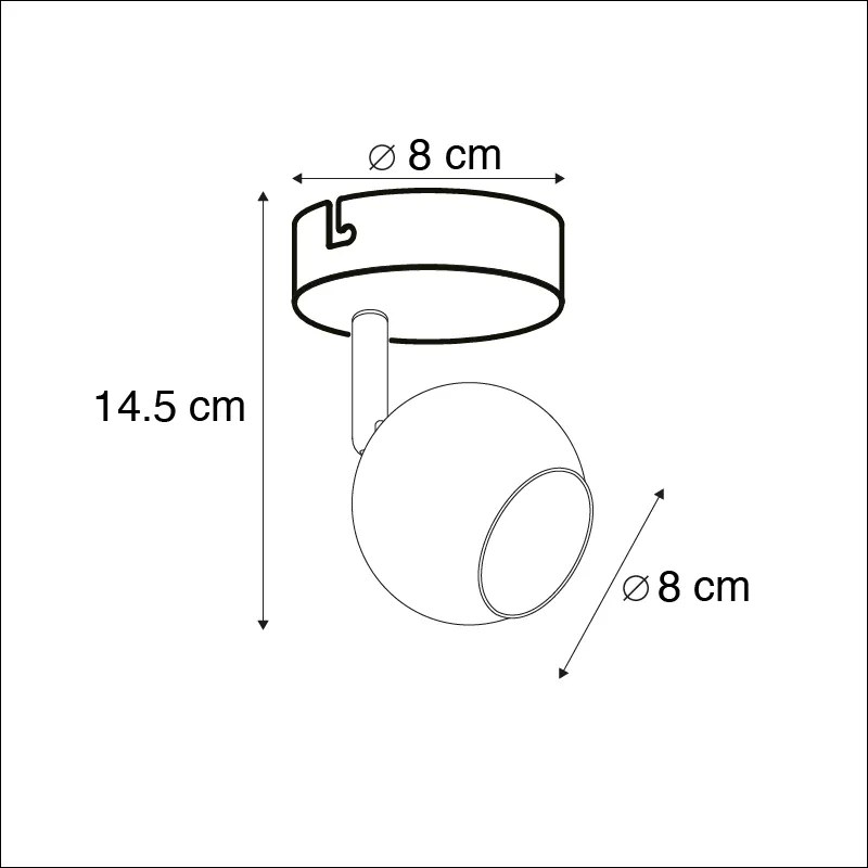 Spotlight rotund retro din alamă - Gissi