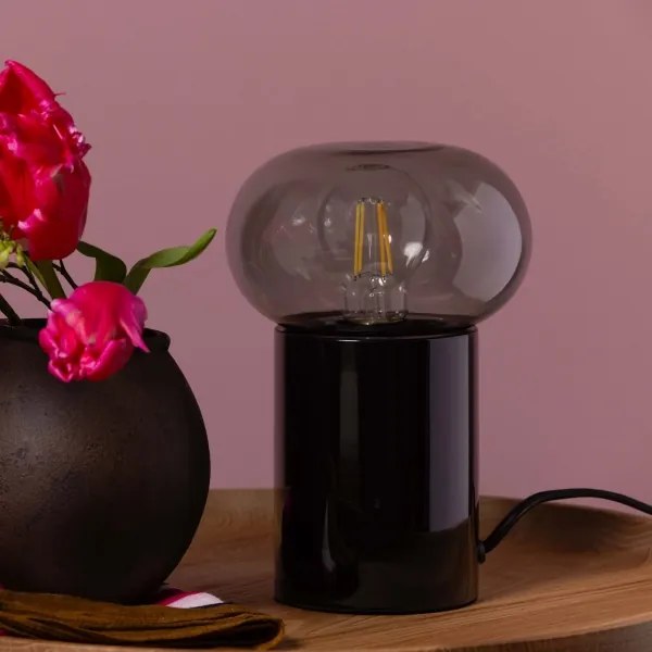 Lampă de masă Brilliant KNUT 1xE27/25W/230V negru/transparent