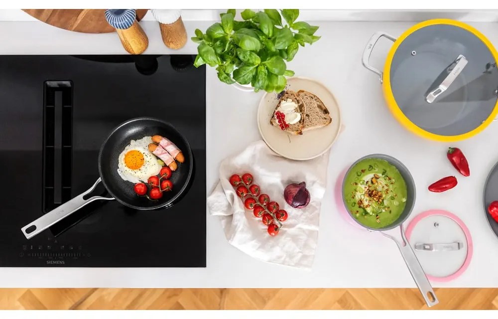 Oală cu capac/cu suprafață ceramică 1,3 l adecvată pentru plita cu inducție Meda 3.0 – FABINI