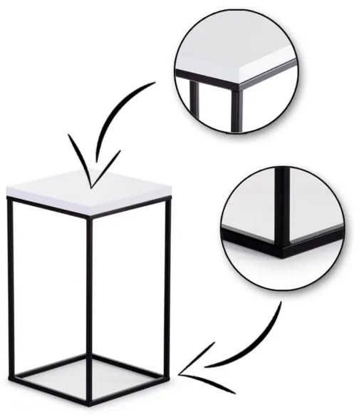 Suport flori BASICLOFT 40x24 alb/negru