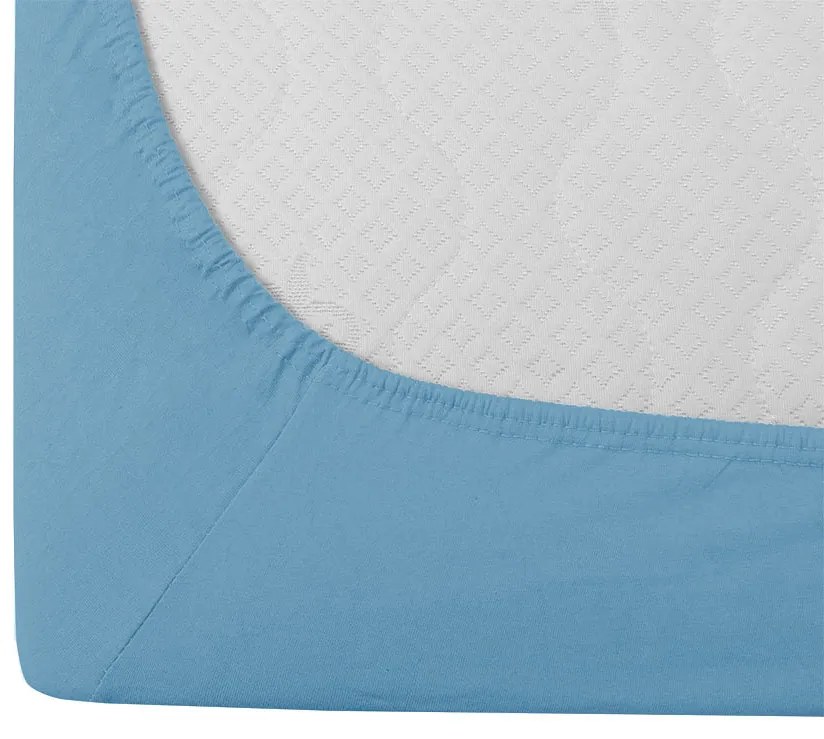 Cearsaf Jersey EXCLUSIVE cu elastic 180 x 200 cm albastru deschis