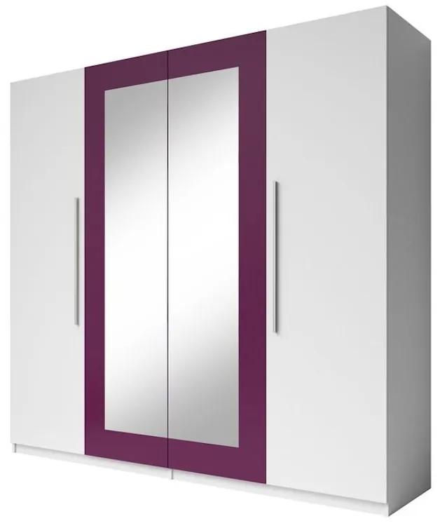 Expedo Dulap dormitor cu oglindă ERA (20), alb/violet