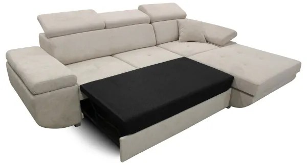 Colțar extensibil CASTELO, în formă de L, partea dreaptă, cu spațiu de depozitare, gri