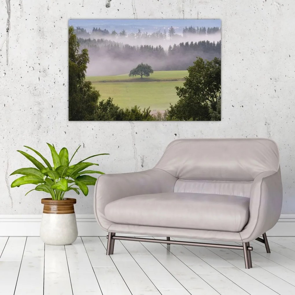 Tablou - Lunca cu copac (90x60 cm)