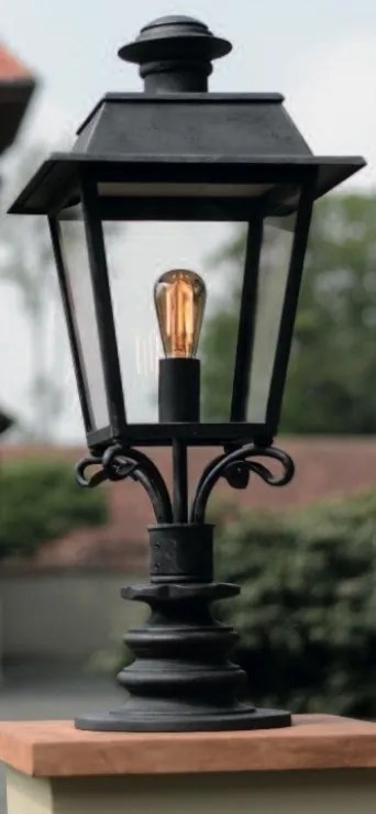 Stalp iluminat exterior din fier forjat, inaltime 84cm, AL 6796