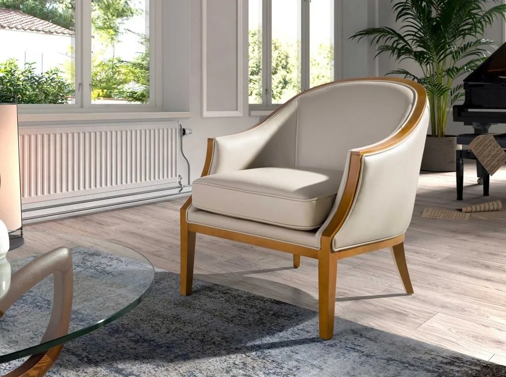 Fotoliu LUX cu design modern Grey Cowhide Leather