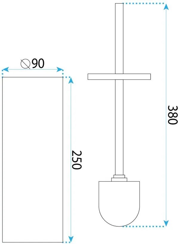 Perie WC B106 crom periat