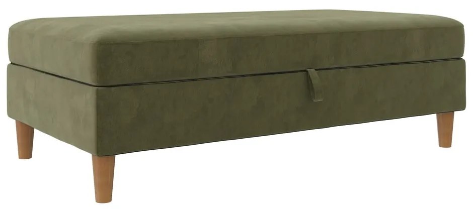 Taburet verde cu tapițerie din catifea Lilly – Støraa