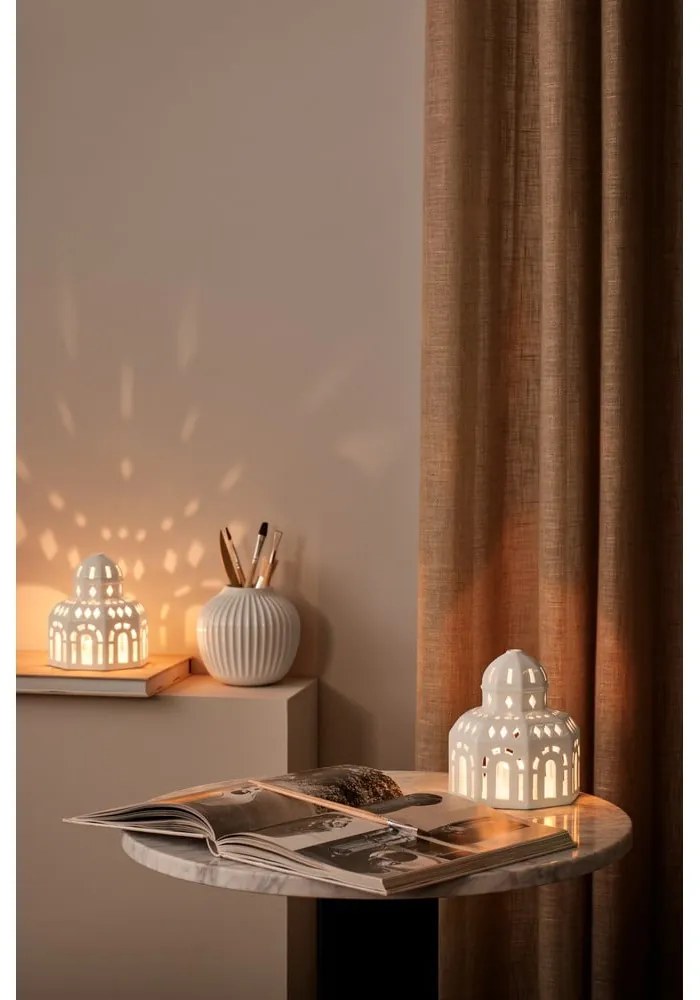 Sfeșnic de Crăciun din ceramică Kähler Design Lighthouse, ø 12 cm, alb