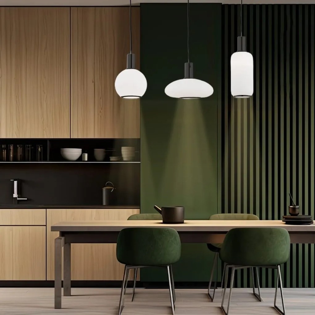 Lustra cu 3 pendule design modern SAGUNTO, negru