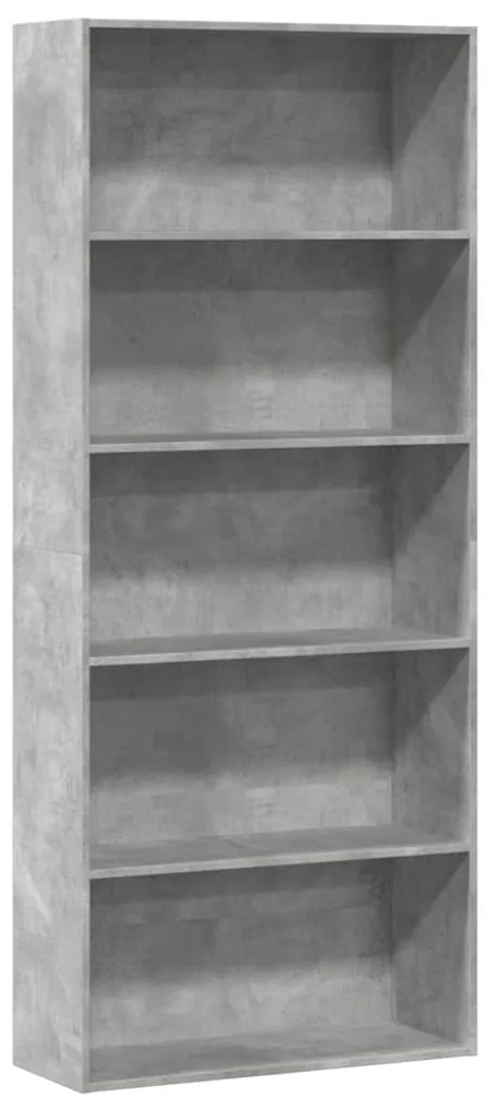 vidaXL Bibliotecă, gri beton, 80x30x189 cm, lemn prelucrat