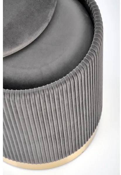 SET 2x taburet MONTY d. 36/66 cm gri/auriu