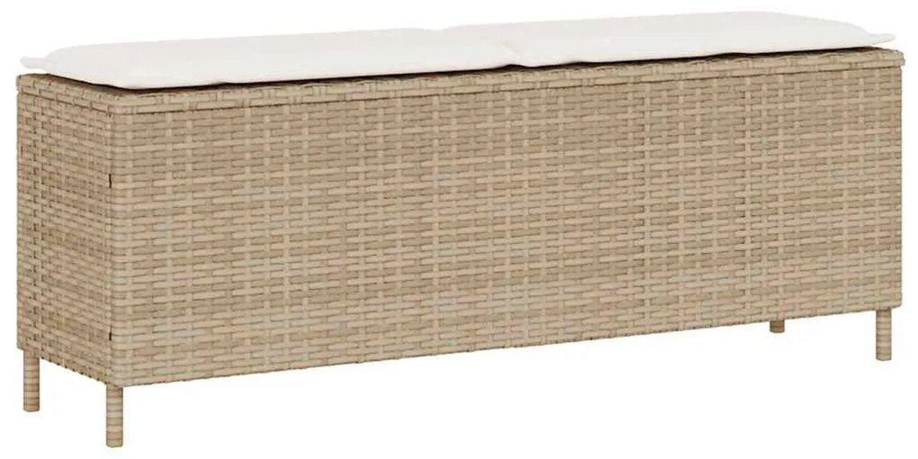 vidaXL Bancă de grădină cu pernă Bej 110x30x40,5 cm Poly Ratan