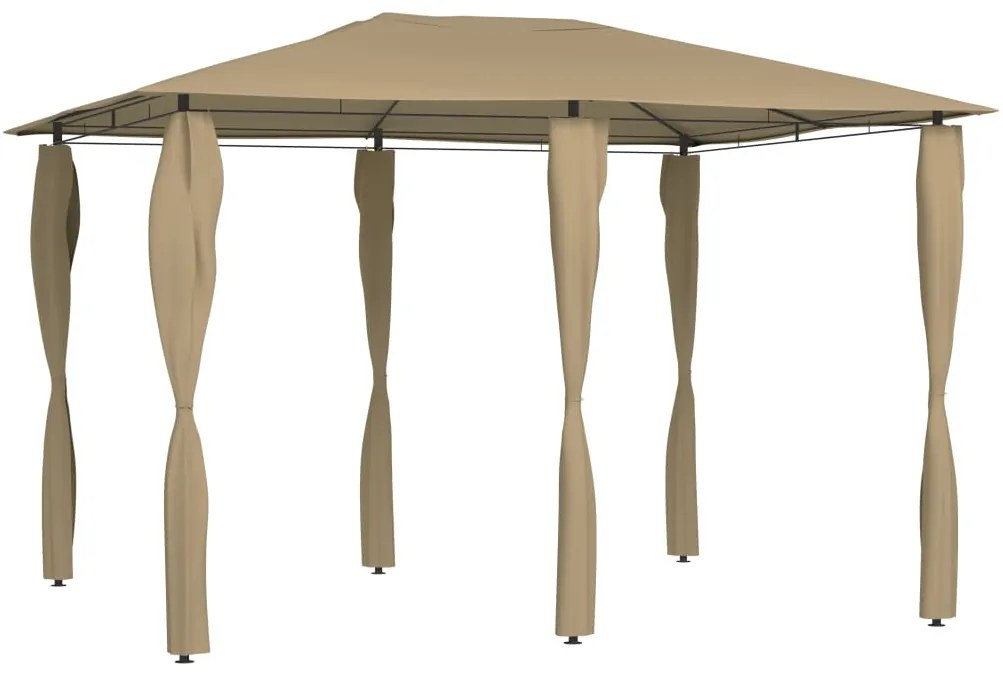 vidaXL Pavilion cu huse pentru stâlpi, gri taupe, 3x4x2,6 m, 160 g/m²