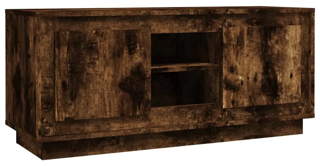 vidaXL Comodă TV, stejar afumat, 102x35x45 cm, lemn prelucrat