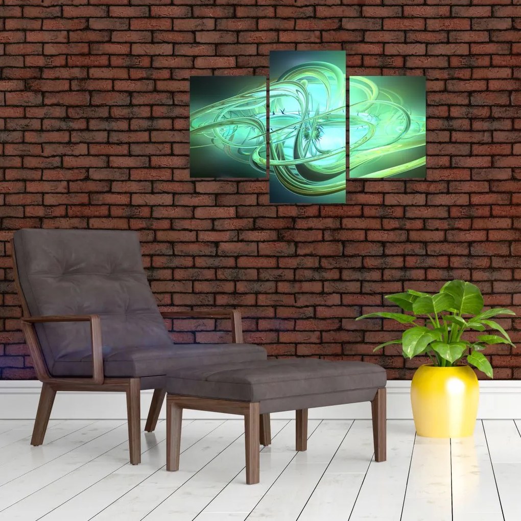 Tabloul cu abstracție verde (90x60 cm)