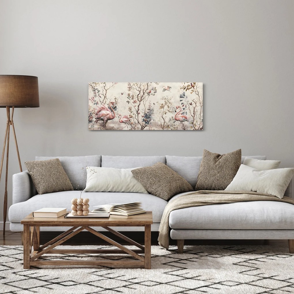 Tablou - Desen de flamingo (120x50 cm)
