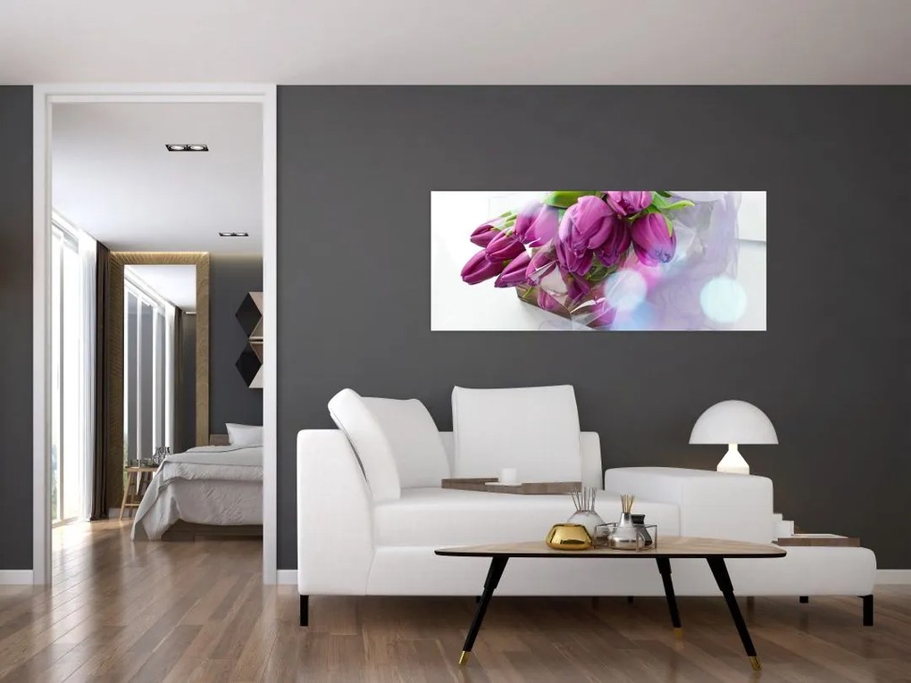 Tablou - buchet de lalele (120x50 cm)