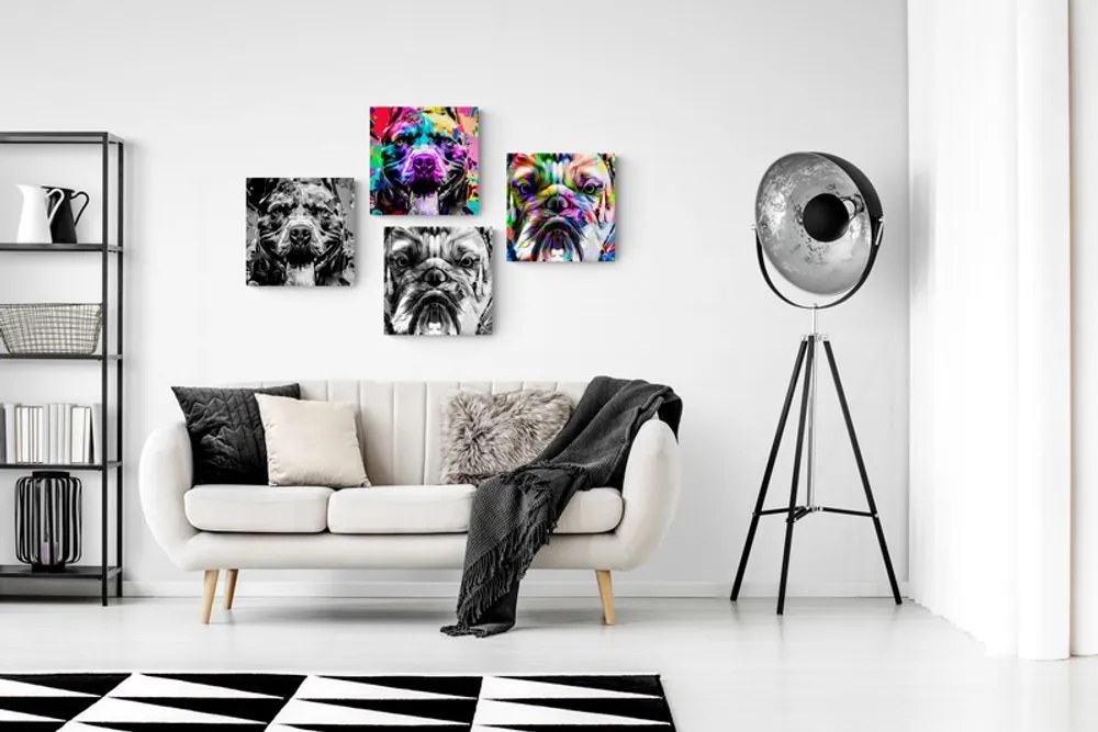 Set tablouri câini în stilul pop art