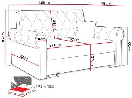 Canapea extensibilă Clovea Roma III (Bej) (cu sp. depozitare). 1105521