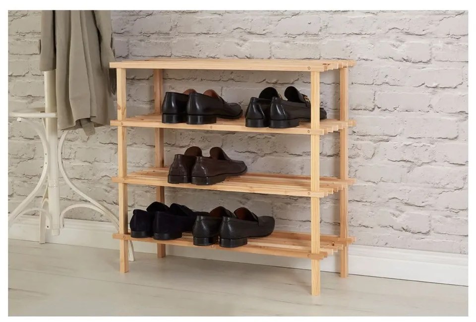 Pantofar din lemn Premier Housewares, 4 rafturi