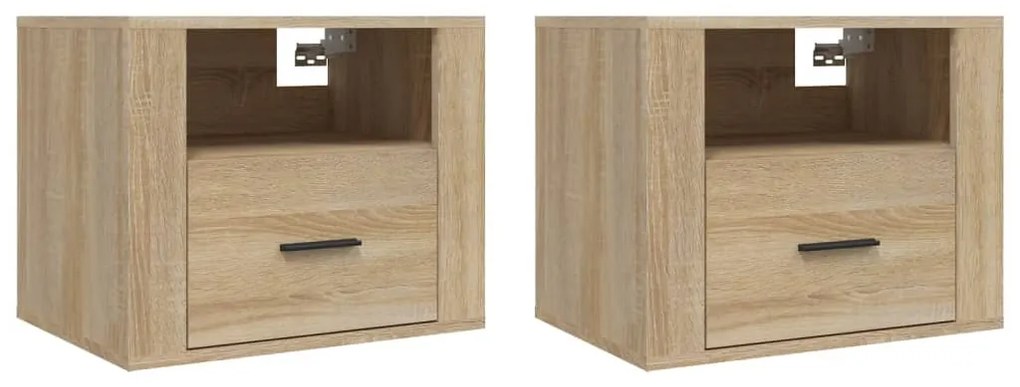 vidaXL Noptiere de perete, 2 buc., stejar sonoma, 50x36x40 cm