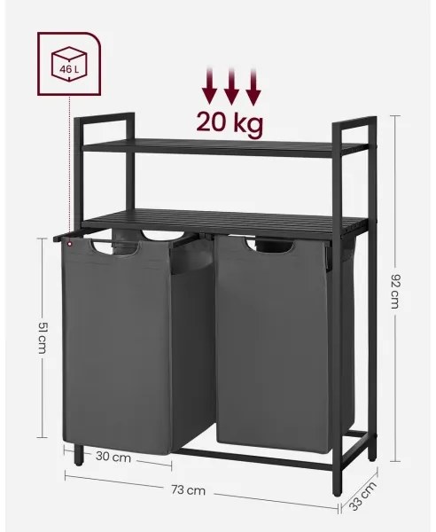 Coș pentru rufe REX gri