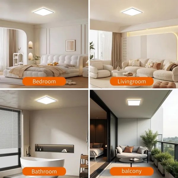 Brilagi - Plafonieră LED ULTRA SLIM pentru baie, 18W, 230V, 30x30 cm, argintie, IP54