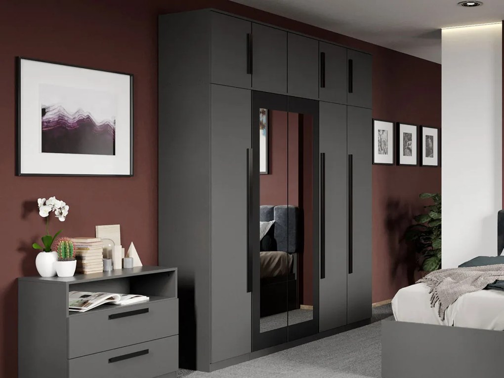 Set mobila dormitor complet Gri Antracit Stone C13