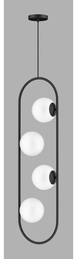 Lustră neagră cu abajur din sticlă Club – Squid Lighting