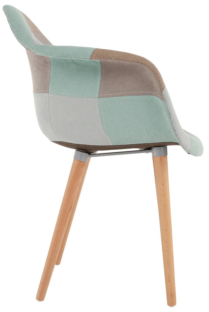 Fotoliu de design, patchwork/mentol/maro/fag, KADIR NEW TIP 5