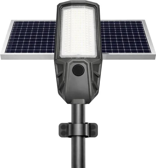 Lampă stradală LED reglabilă cu senzor și panou solar KOBRA, 400 W / 24.000 mAh, IP65, antracit + telecomandă