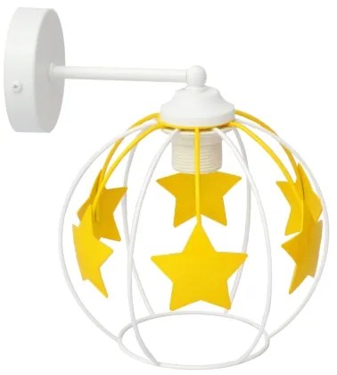 Lampă de perete pentru copii STARS 1xE27/15W/230V galben/alb