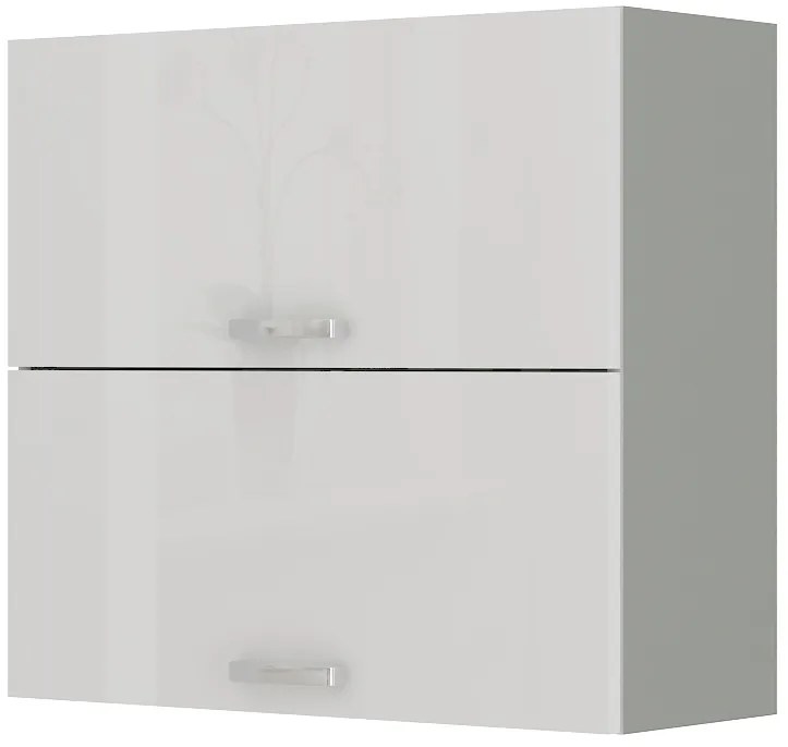 Dulap superior de bucătărie Brunea 80 GU-72 2F (gri + alb lucios). 1024982