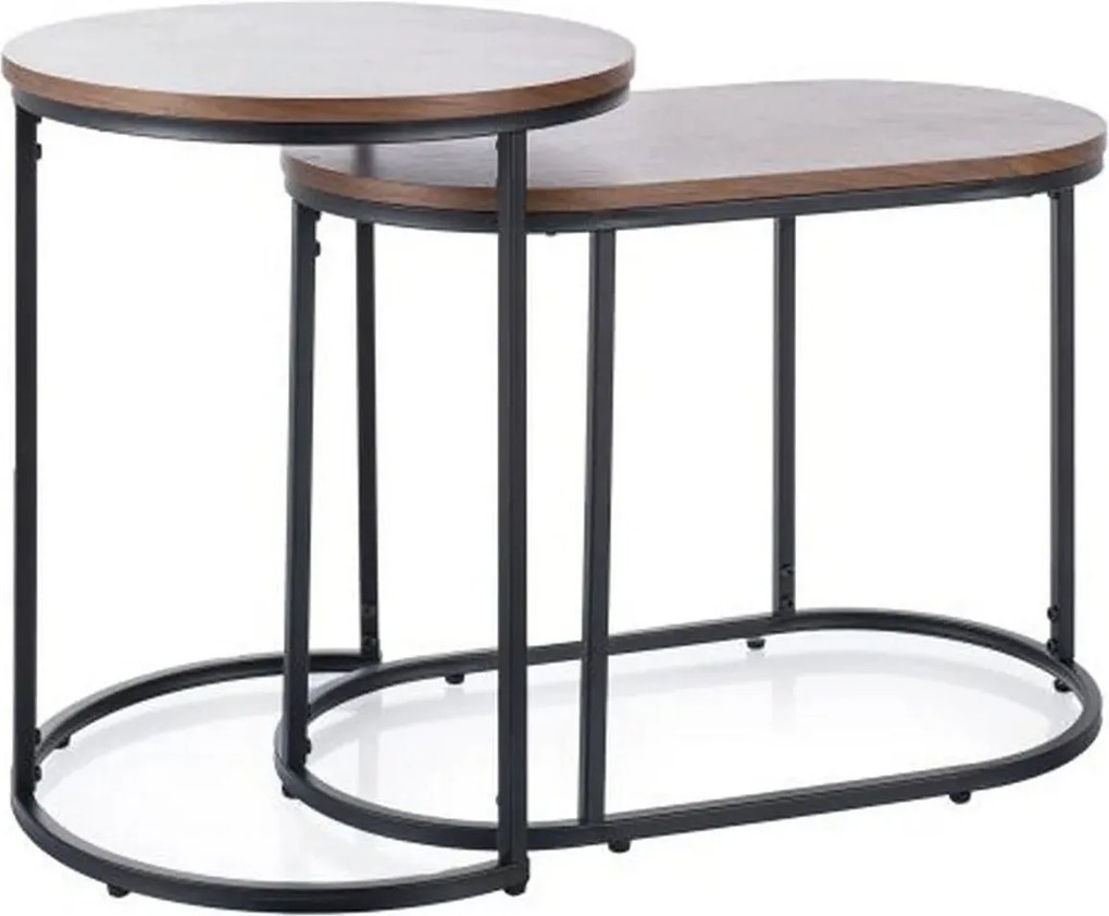 Set 2 masute TWINGO, nuc/negru mat
