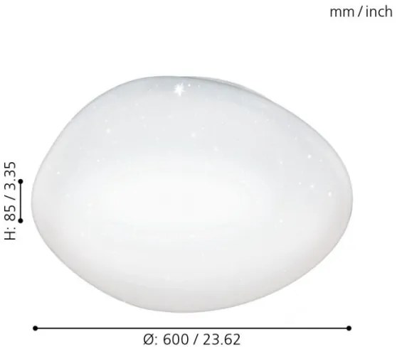 Eglo 98228 - Plafonieră LED dimabilă SILERAS-A LED/36W/230V, Ø60 cm + telecomandă