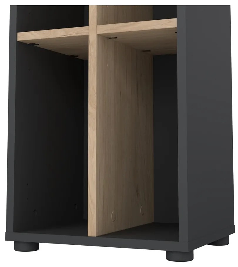 Bibliotecă gri antracit/cu aspect de lemn de stejar 41x205 cm Sign – Tvilum