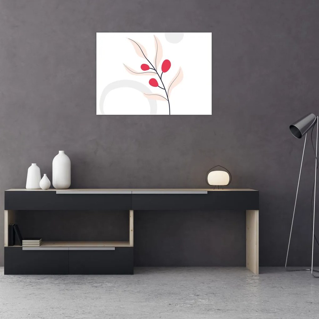 Tablou - Abstracție florală roz N⁰3 (70x50 cm)