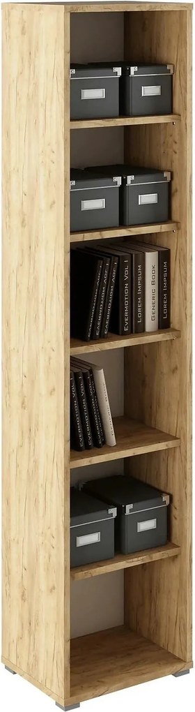 Biblioteca RIOMA TYP 02, stejar artisan, DTD laminat, 50x38x218 cm