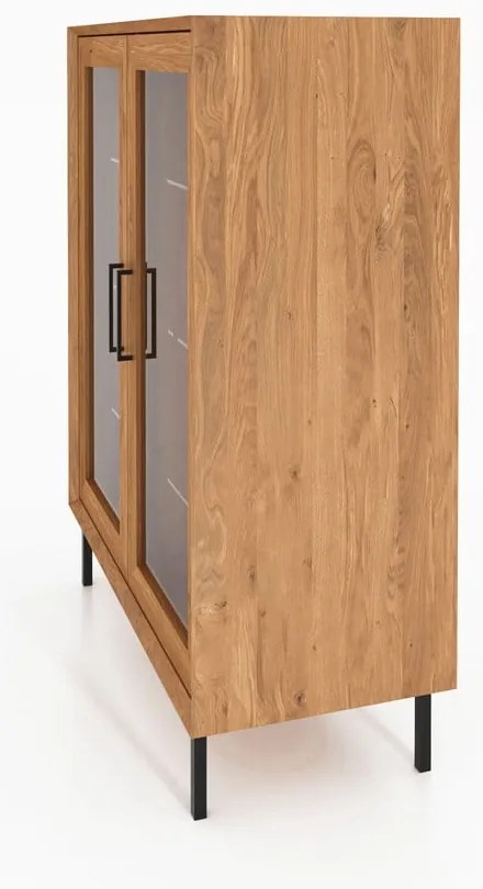 Vitrină din lemn de stejar 97x125 cm Abies – The Beds