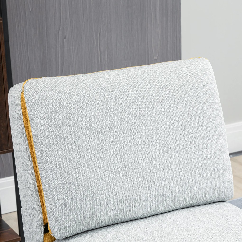 HOMCOM Fotoliu de design tapitat cu picioare de otel, fotoliu modern din material gri si galben, 58x75x85cm | AOSOM RO
