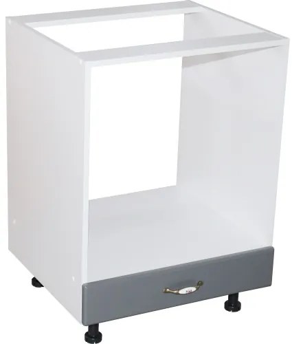 Corp pentru cuptor incorporabil cu sertar Zebra, alb/MDF GRI, fara blat, 60 x 82 x 57 cm