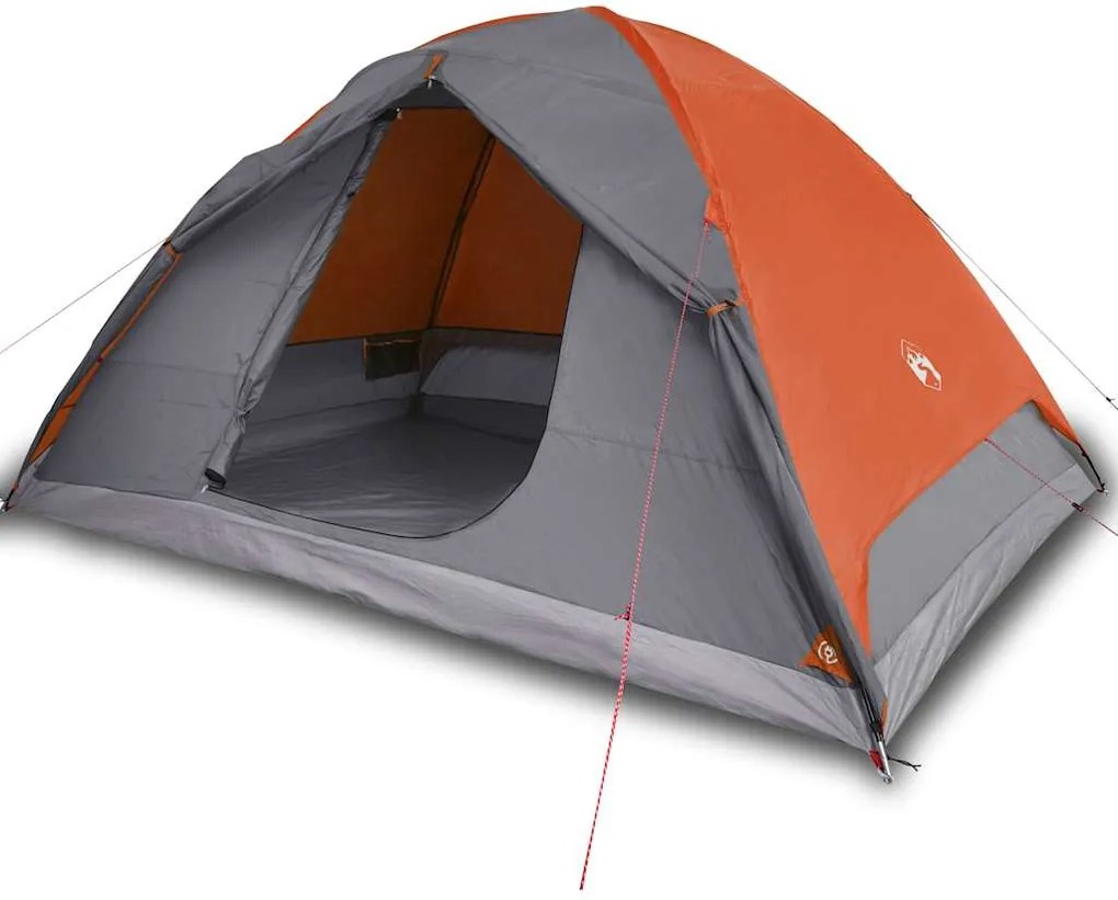 vidaXL Cort de camping cupolă 6 persoane, portocaliu, impermeabil