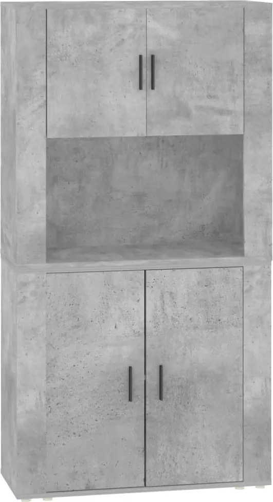 vidaXL Dulap înalt, gri beton, lemn prelucrat