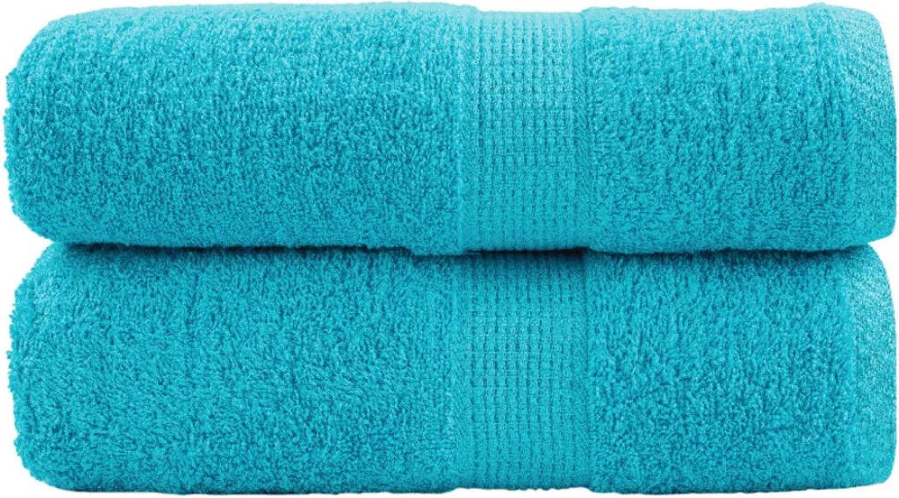 vidaXL Prosoape oaspeți premium SOLUND 2 buc turcoaz 30x50 cm 600 gsm