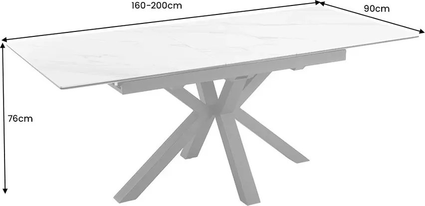 Masa extensibila, Ceramica Alba, ETERNITY 160-200cm A-46625 VC