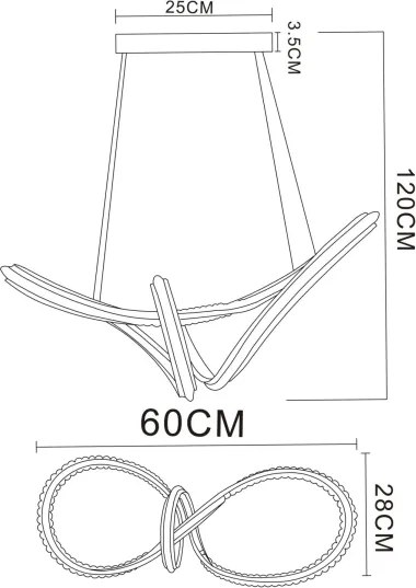Globo 67440H - Lustră LED dimabilă pe cablu EVANGELINE LED/45W/230V crom lucios + telecomandă